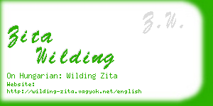 zita wilding business card